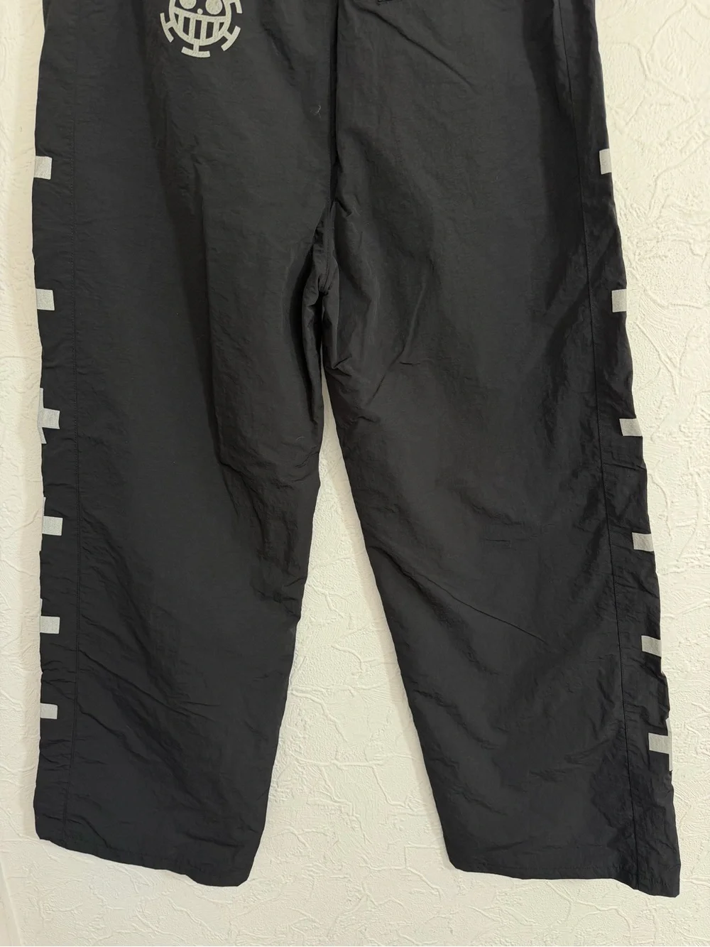 NEW Hypland One Piece Trafalgar Law Track Pants Mens 38 Black Nylon Streetwear